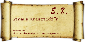 Straus Krisztián névjegykártya